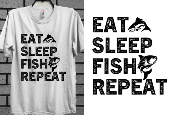 Eat Sleep Fish Repeat Graphics for T-Shirt Designs