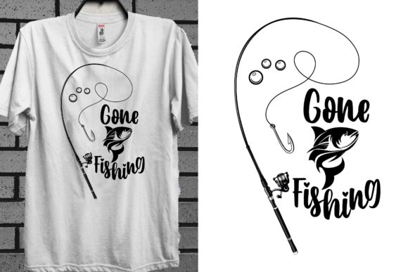 Gone Fishing Tshirt Design: Graphics for Apparel